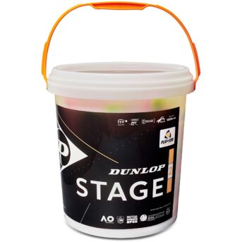 Dunlop Bucket of 60 Junior Tennis Stage 2 Orange Balls 601343