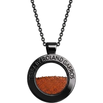 Roland Garros Terra Access Necklace And Medal Steel Black Shiny Without Stone Small Model ACCESS-ACN-B-SP-S